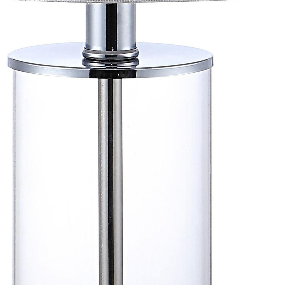 Set of Two 21" Silver USB Table Lamps With Drum Shades — view 4