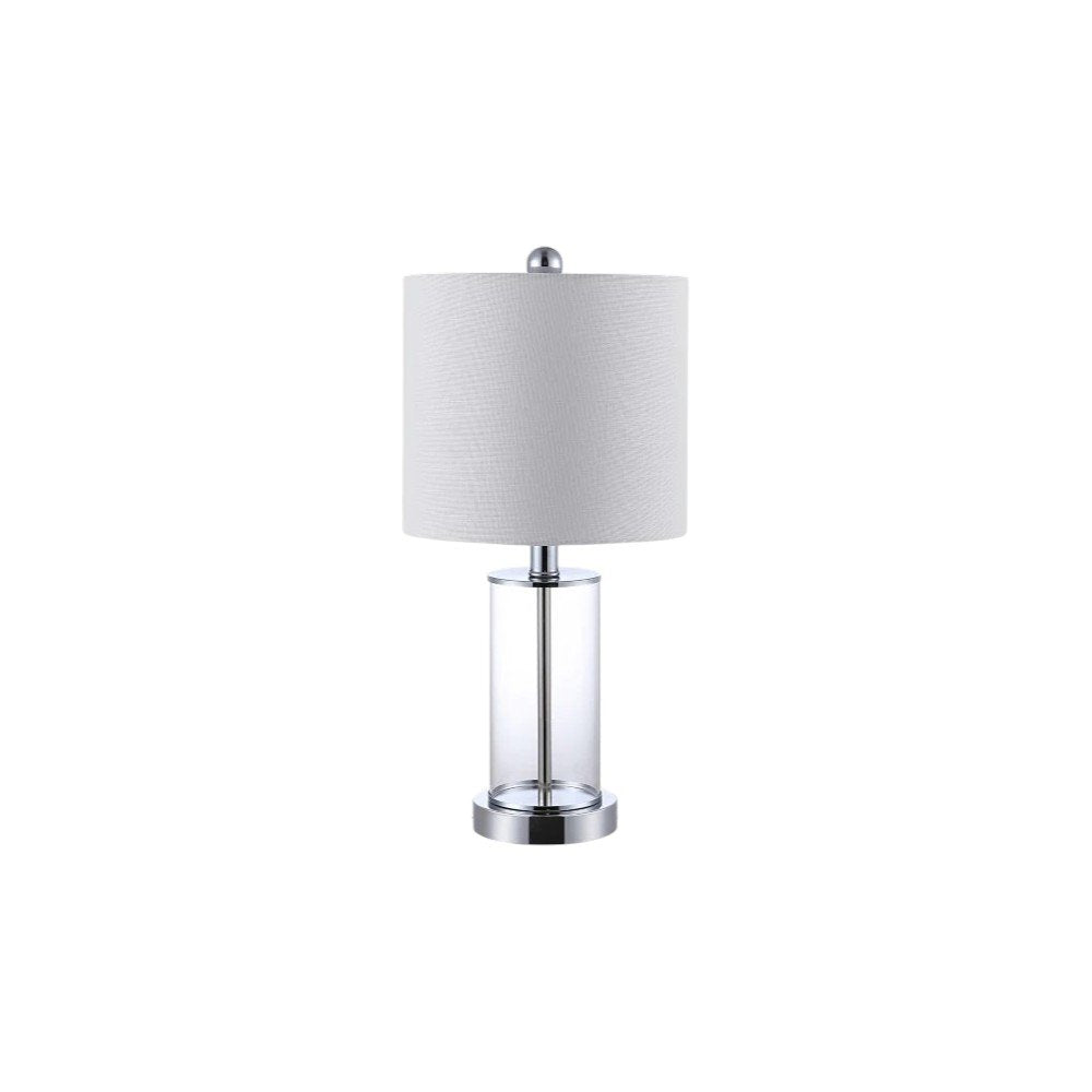 Set of Two 21" Silver USB Table Lamps With Drum Shades — view 5