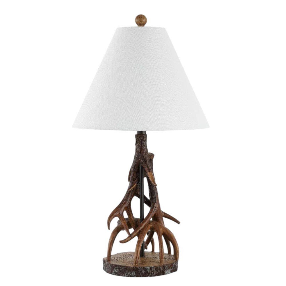 26" Dark Brown Antlers Table Lamp With Empire Shade — view 5