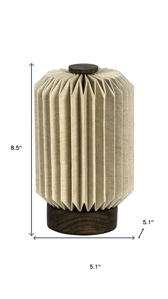 9" Natural Geometric Table Lamp With Cylinder Shade HomeRoots