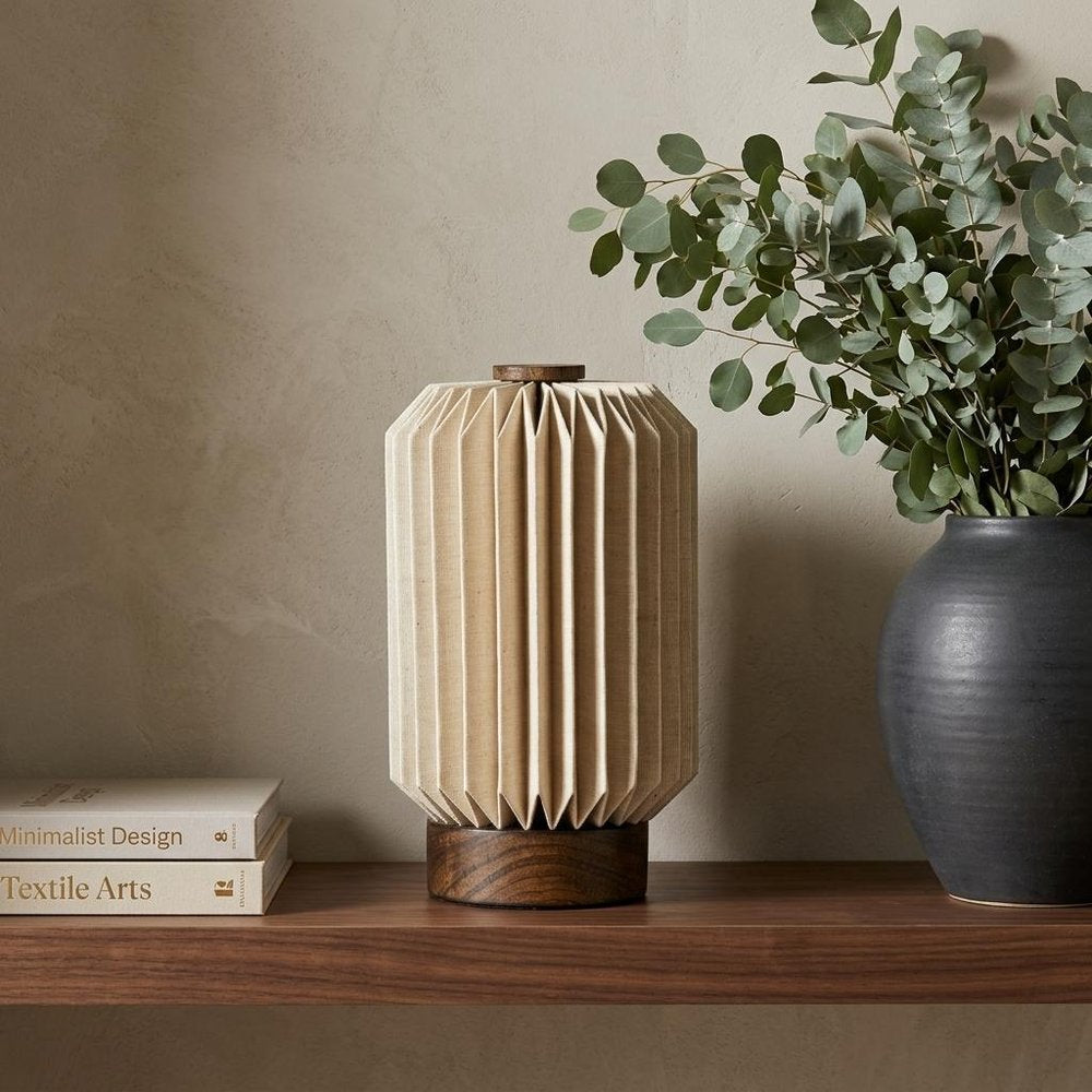 9" Natural Geometric Table Lamp With Cylinder Shade HomeRoots