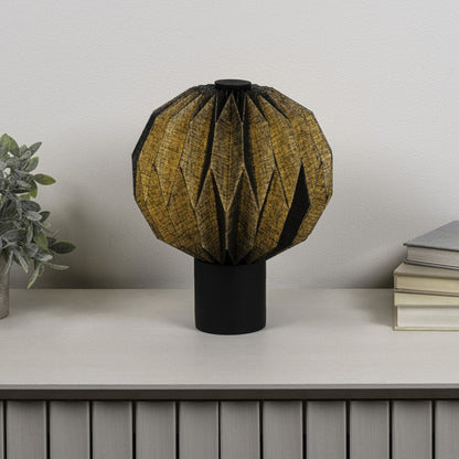11" Black Geometric Table Lamp With Globe Shade HomeRoots