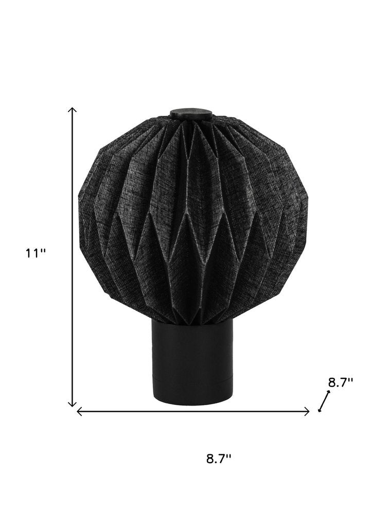 11" Black Geometric Table Lamp With Globe Shade HomeRoots