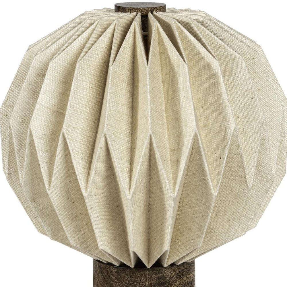 11" Natural Geometric Bedside Lamp With Globe Shade — view 3