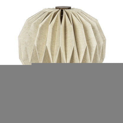 11" Natural Geometric Bedside Lamp With Globe Shade HomeRoots