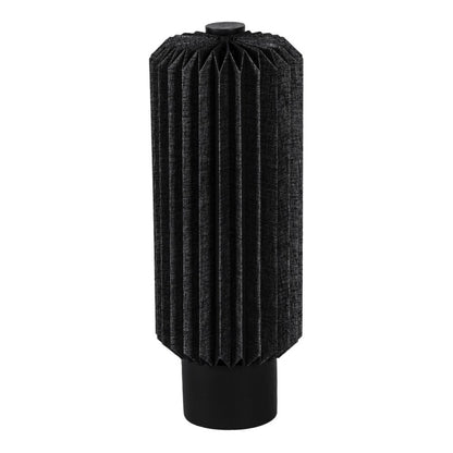 16" Black Geometric Table Lamp With Cylinder Shade HomeRoots