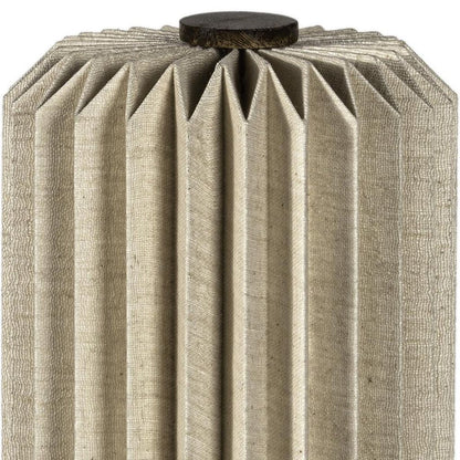 16" Natural Geometric Bedside Lamp With Cylinder Shade HomeRoots