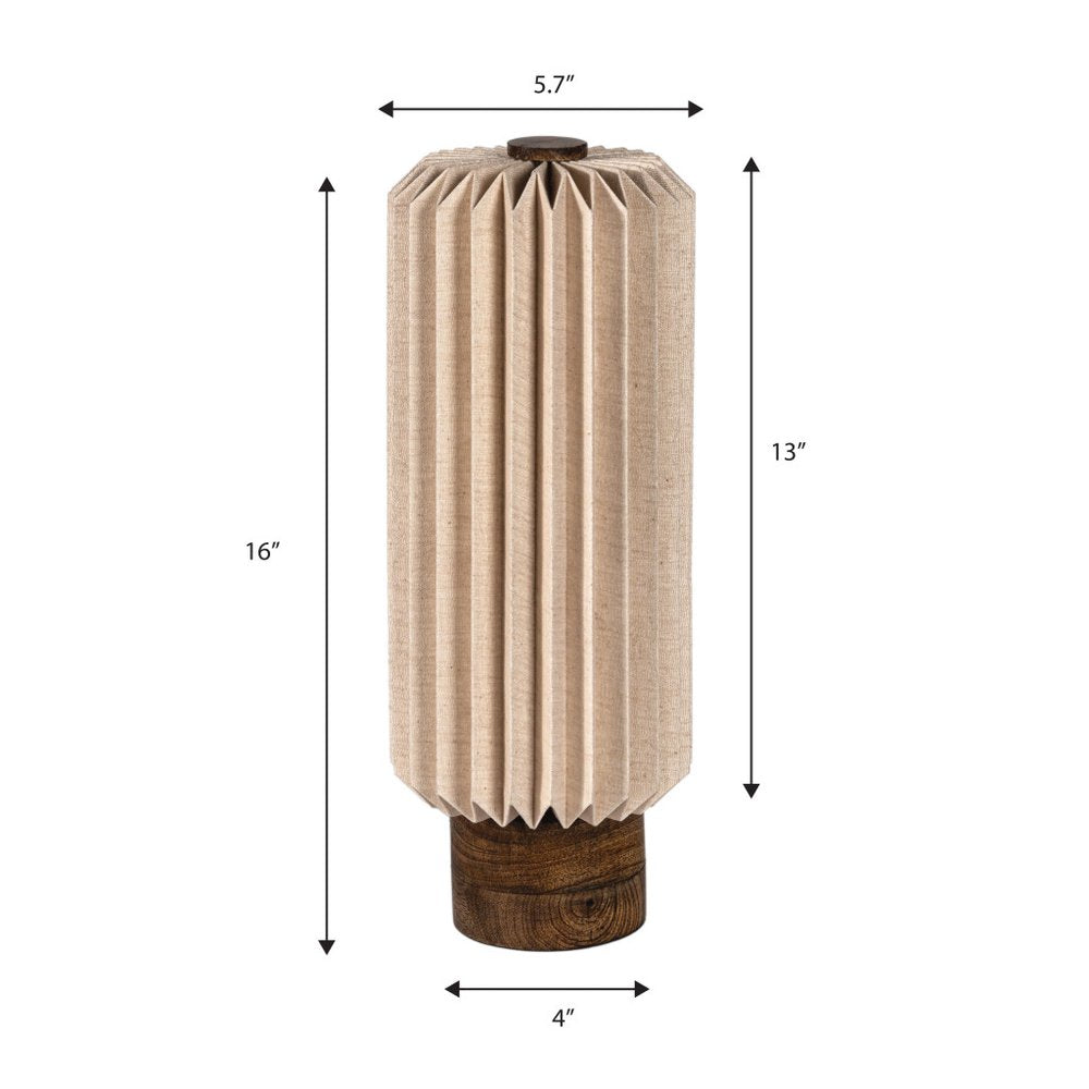 16" Natural Geometric Bedside Lamp With Cylinder Shade HomeRoots