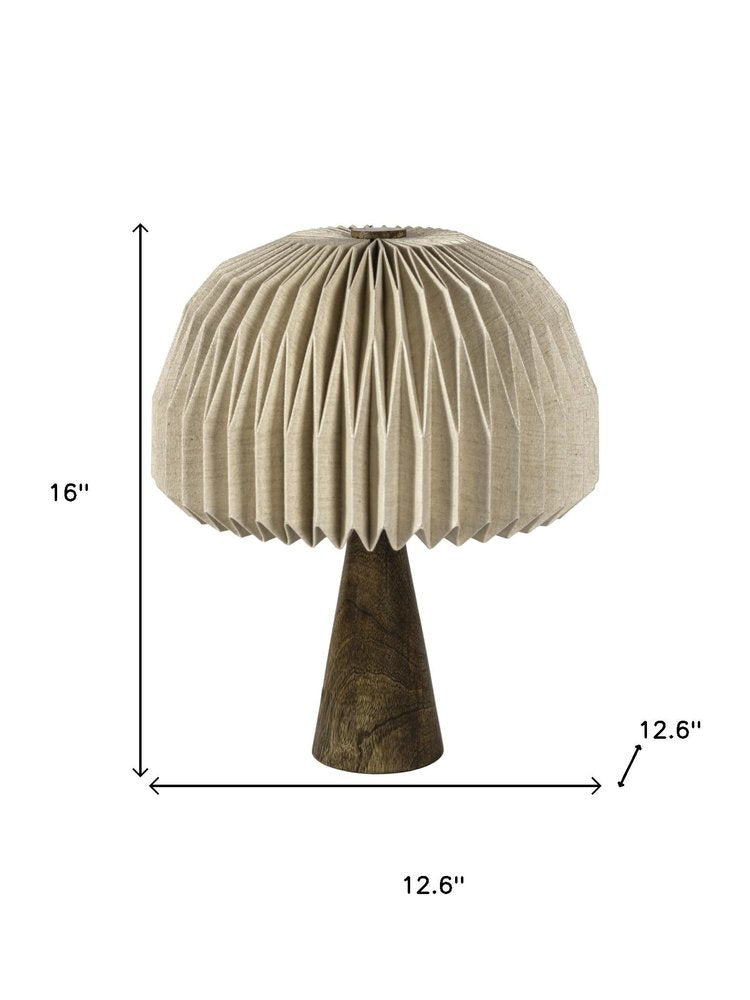 16" Natural Geometric Table Lamp With Dome Shade HomeRoots