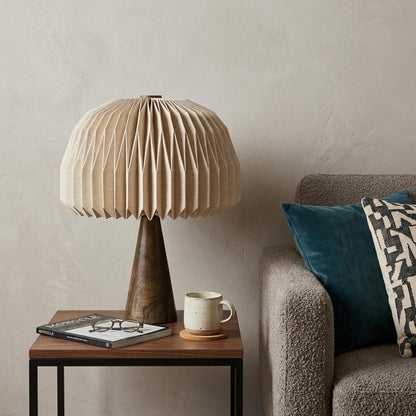 16" Natural Geometric Table Lamp With Dome Shade HomeRoots