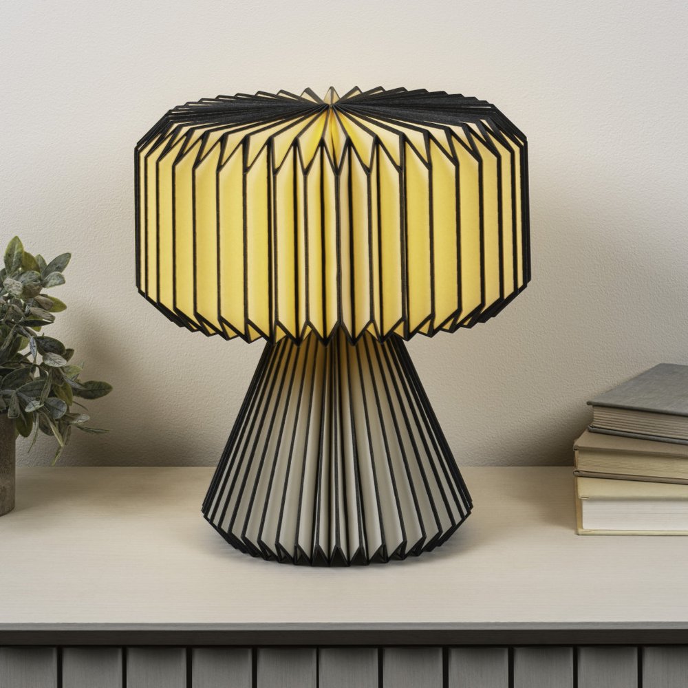 13" Clear Geometric Table Lamp With Cylinder Shade HomeRoots