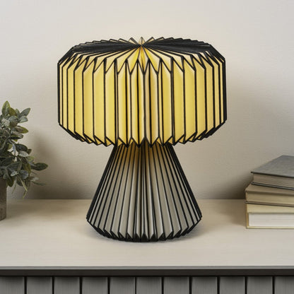 13" Clear Geometric Table Lamp With Cylinder Shade HomeRoots