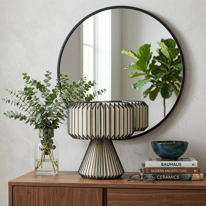 13" Clear Geometric Table Lamp With Cylinder Shade HomeRoots