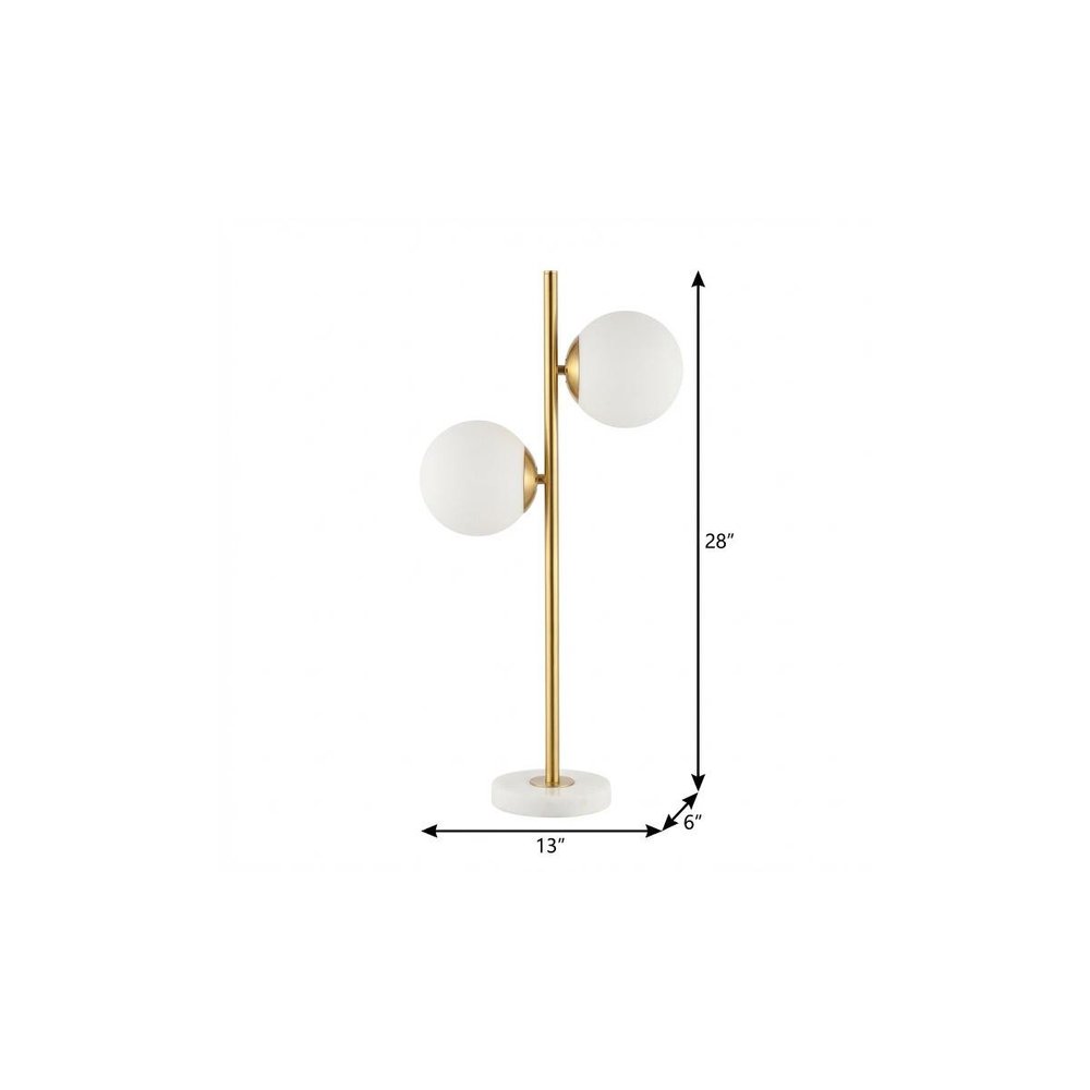 28" White Table Lamp With Globe Shade — view 7
