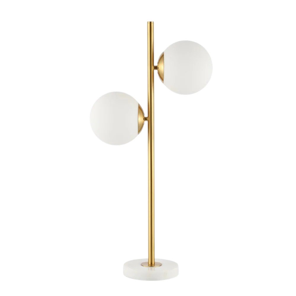 28" White Table Lamp With Globe Shade — view 6