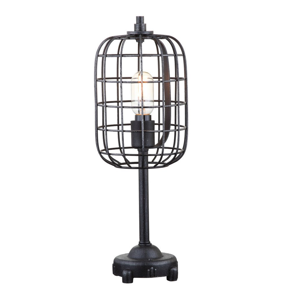 20" Black Geometric Novelty Table Lamp With Drum Shade HomeRoots