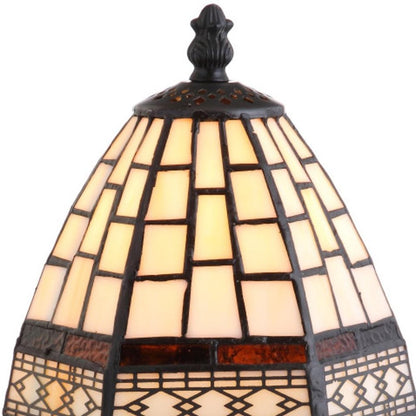 12" Brown Mosaic Tile Novelty Tiffany Lamp With Empire Shade