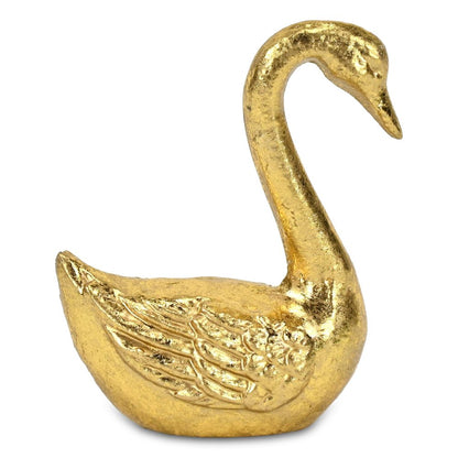 4" Gold Cast Iron Swan Hand Painted Figurine HomeRoots