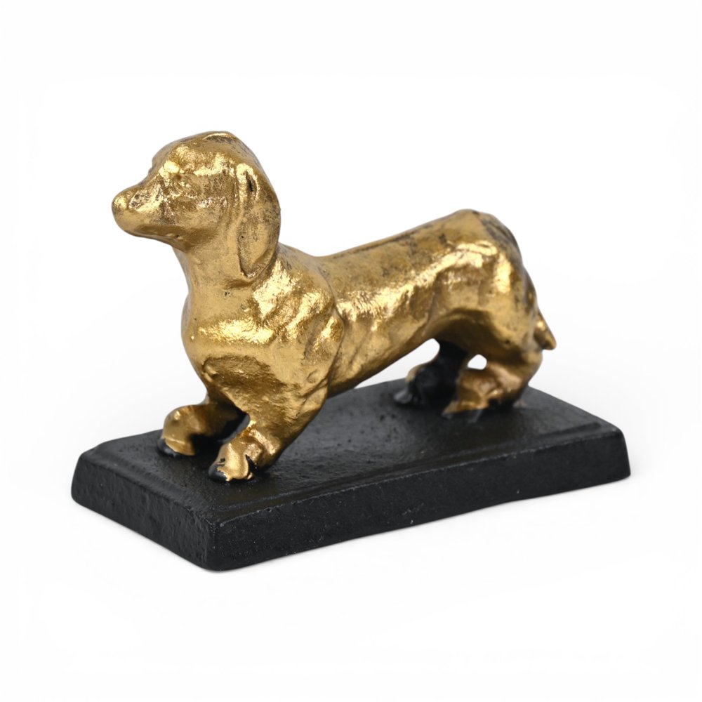 4" Gold Cast Iron Dog Hand Painted Figurine HomeRoots
