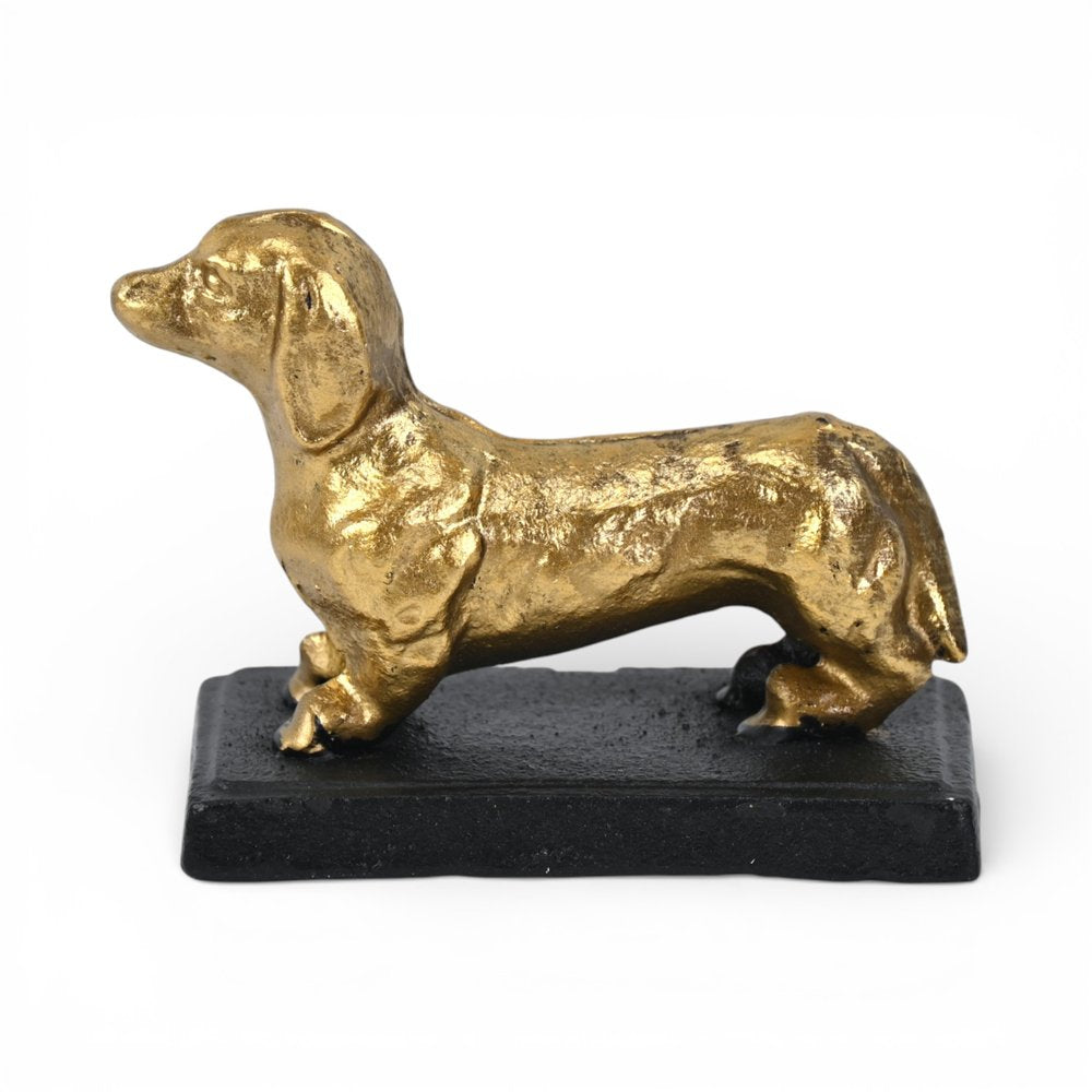 4" Gold Cast Iron Dog Hand Painted Figurine HomeRoots