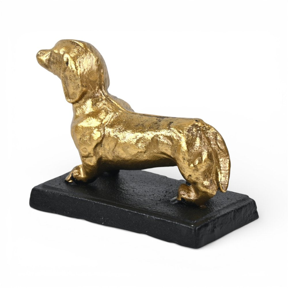 4" Gold Cast Iron Dog Hand Painted Figurine HomeRoots