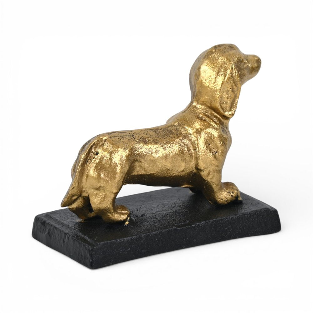 4" Gold Cast Iron Dog Hand Painted Figurine HomeRoots