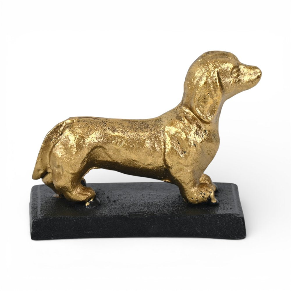 4" Gold Cast Iron Dog Hand Painted Figurine HomeRoots