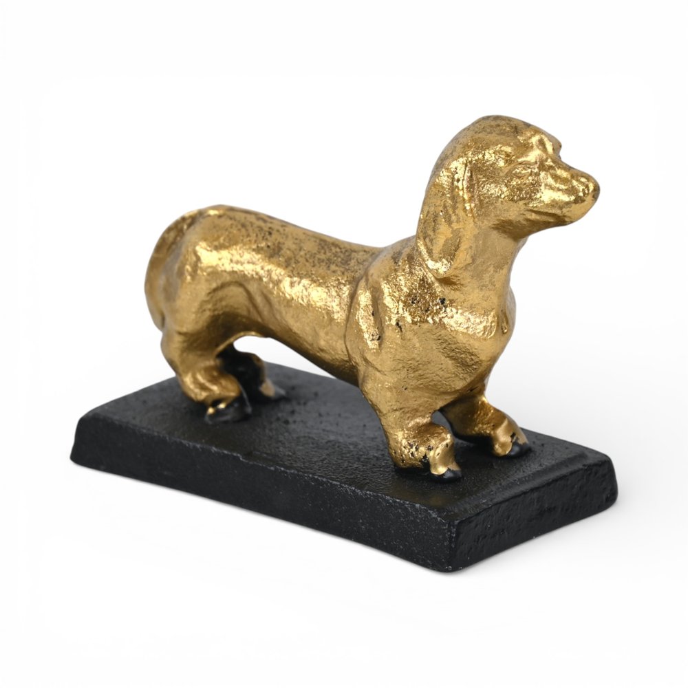4" Gold Cast Iron Dog Hand Painted Figurine — view 7