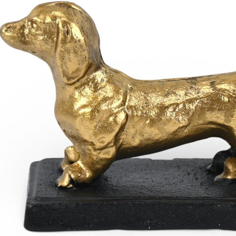 4" Gold Cast Iron Dog Hand Painted Figurine HomeRoots