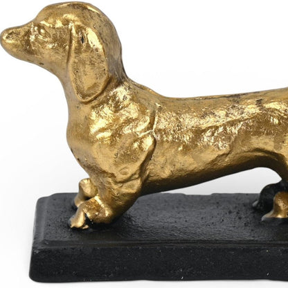 4" Gold Cast Iron Dog Hand Painted Figurine HomeRoots