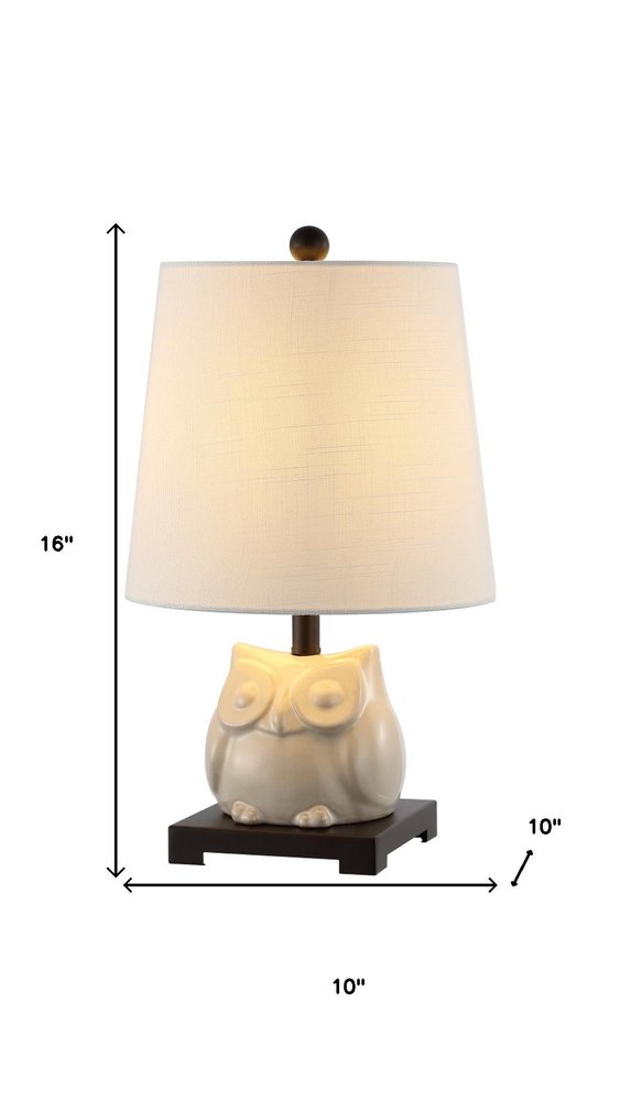 16" Antiqued Bronze Novelty Bedside Lamp With Empire Shade HomeRoots