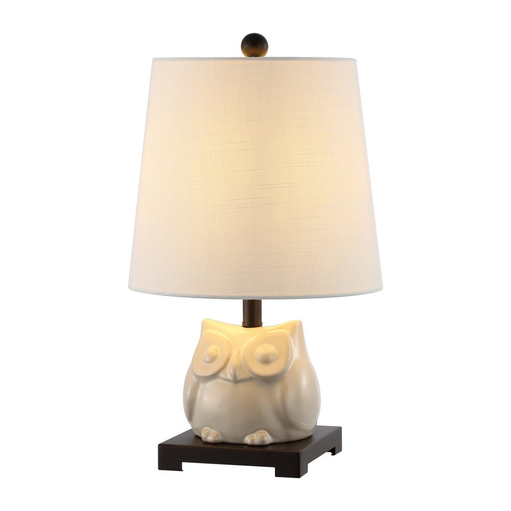 16" Antiqued Bronze Novelty Bedside Lamp With Empire Shade HomeRoots