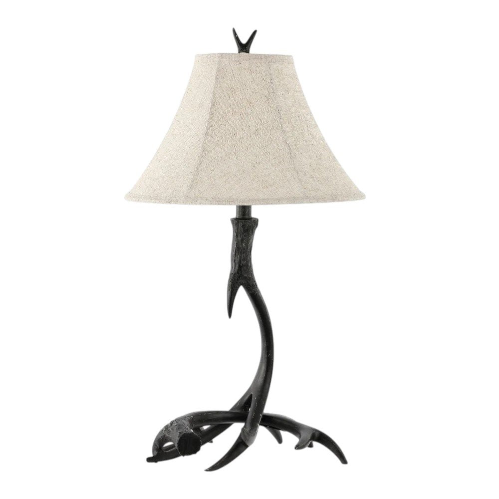 28" Black Antlers Table Lamp With Bell Shade — view 3
