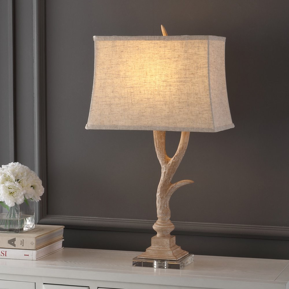 30" Clear Antlers Table Lamp With Shade — view 1