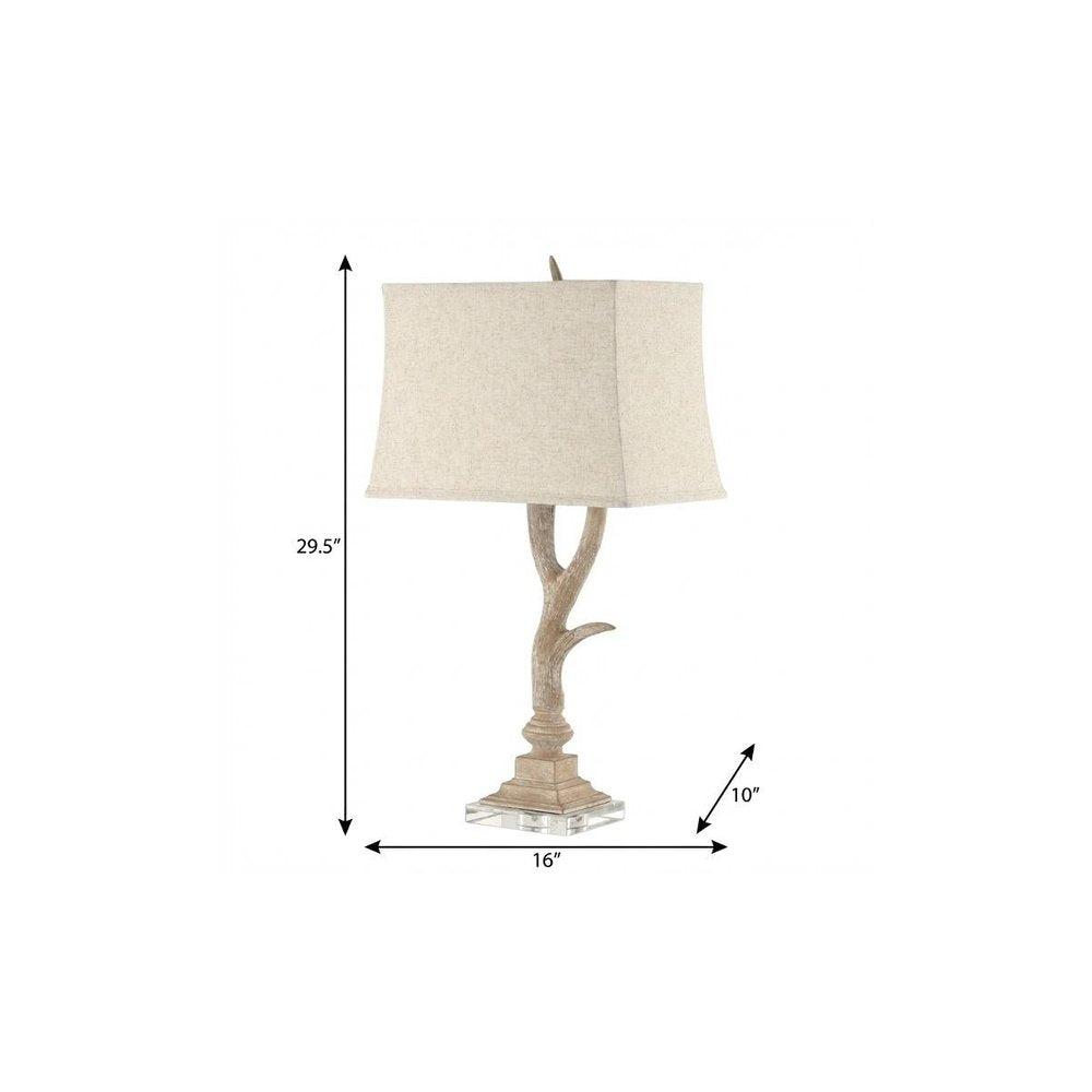 30" Clear Antlers Table Lamp With Shade — view 5