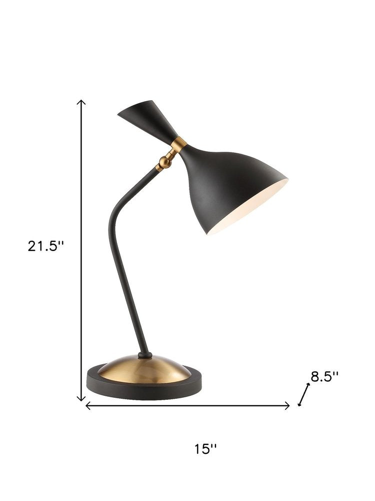 22" Black Table Lamp With Bell Shade HomeRoots