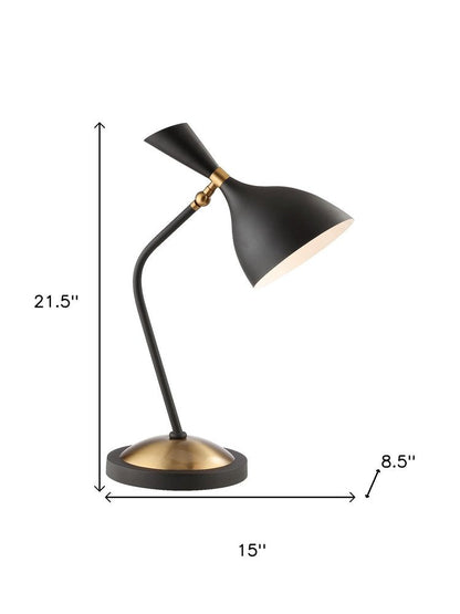 22" Black Table Lamp With Bell Shade HomeRoots