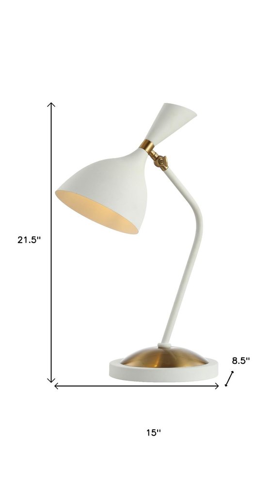 22" White Table Lamp With Bell Shade HomeRoots