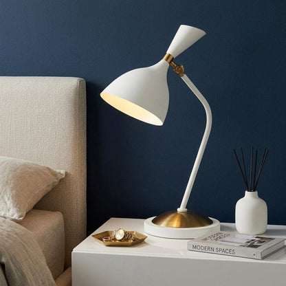 22" White Table Lamp With Bell Shade HomeRoots