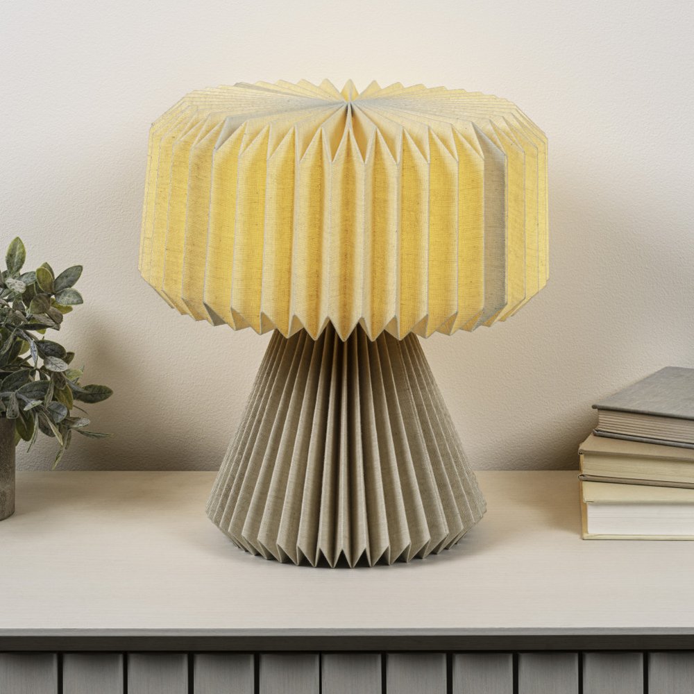 13" Natural Geometric Bedside Lamp With Cylinder Shade HomeRoots