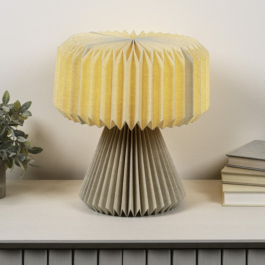 13" Natural Geometric Bedside Lamp With Cylinder Shade HomeRoots