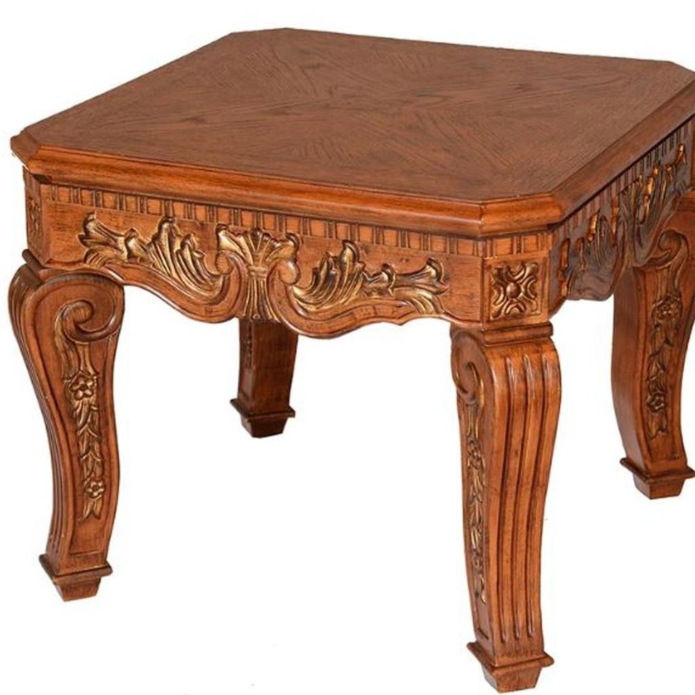 23" Oak Wood Square End Table HomeRoots