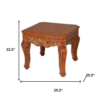 23" Oak Wood Square End Table HomeRoots