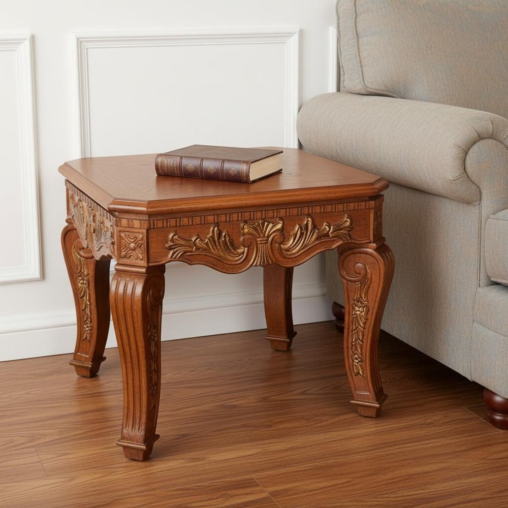 23" Oak Wood Square End Table HomeRoots