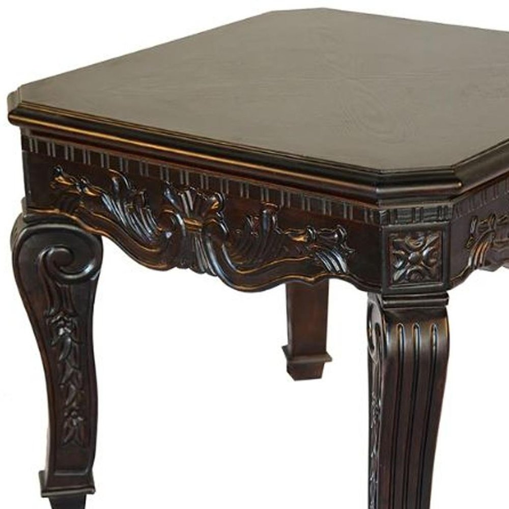 23" Espresso Wood Square End Table HomeRoots