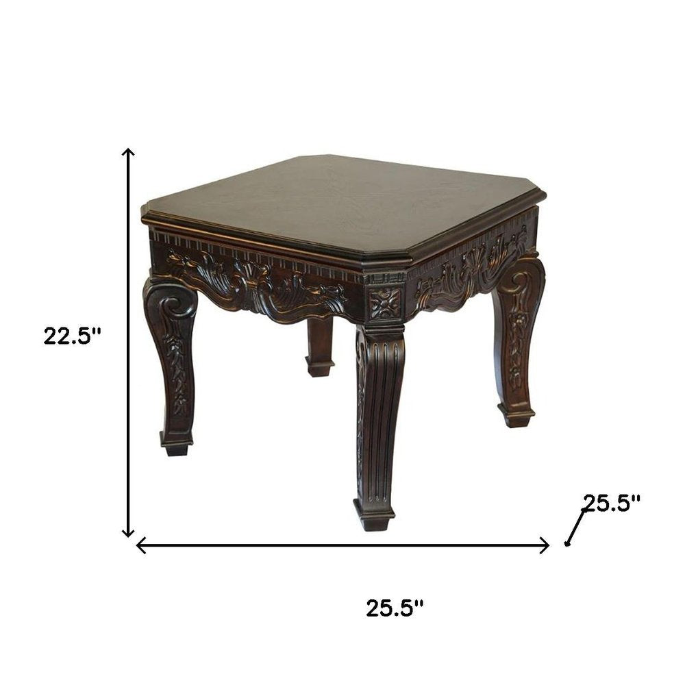 23" Espresso Wood Square End Table HomeRoots