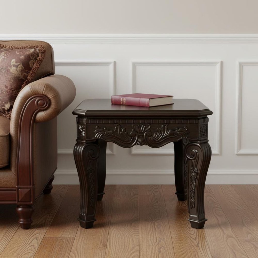 23" Espresso Wood Square End Table HomeRoots