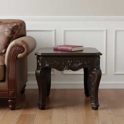 23" Espresso Wood Square End Table HomeRoots