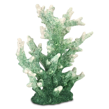 9" Green Resin Hand Painted Coral Tabletop Sculpture HomeRoots