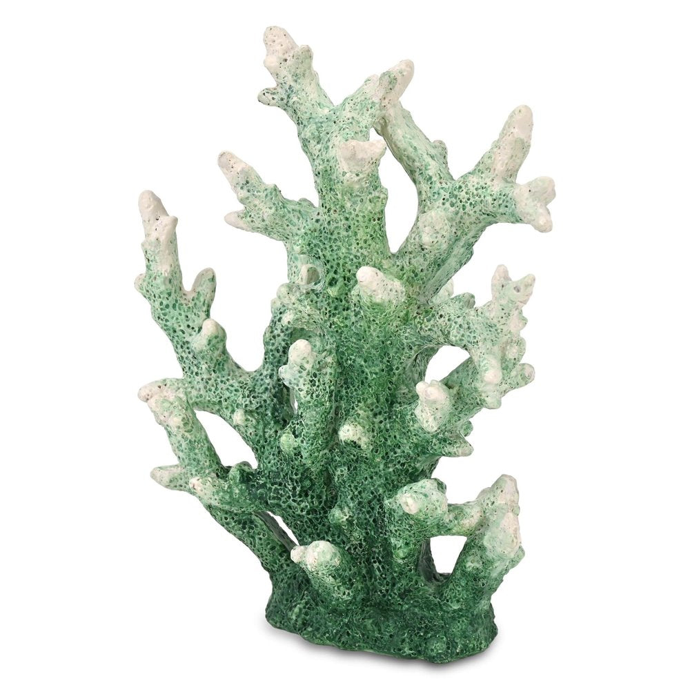 9" Green Resin Hand Painted Coral Tabletop Sculpture HomeRoots